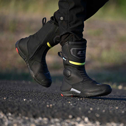بوت ریس برند LS2 مدل GOBY MAN BOOTS WP BLACK H-V چرم گاوی