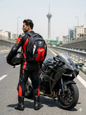 کوله پشتی موتورسواری برند BMW مدل Milwaukee Sport Backpack پارچه برزنتی